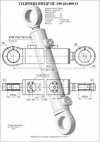 ГИДРОЦИЛИНДР ОПОРЫ, АУТРИГЕРА, ЛАПЫ ЦГ-100.63Х400.11