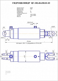 Гидроцилиндр Ц- 100.40х200.01-03