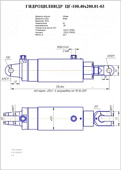 Гидроцилиндр Ц- 100.40х200.01-03