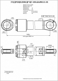 Гидроцилиндр ЦГ-100.63х900.11-01