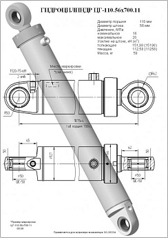 Гидроцилиндр ЦГ-110.56х700.11