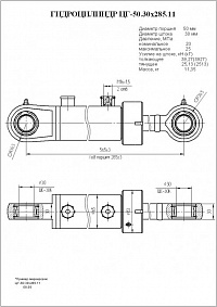 ГИДРОЦИЛИНДР РАБОЧЕГО ОРГАНА ЦГ-50.30Х285.11