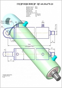 ГИДРОЦИЛИНДР ПОВОРОТА ПЕРЕДНЕГО ОТВАЛА ЦГ-60.30Х170.23 (ЭД405-00.50.100-03)