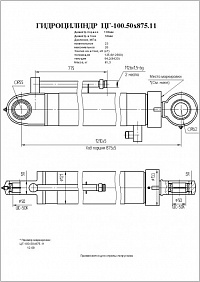 Гидроцилиндр ЦГ-100.50х875.11