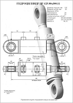 Гидроцилиндр ЦГ-125.80х300.11