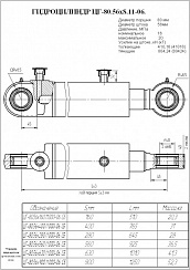Гидроцилиндр ЦГ-80.56х900.11.000-06 СБ