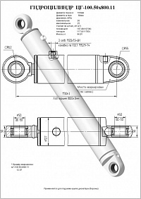 Гидроцилиндр ЦГ-100.50х800.11