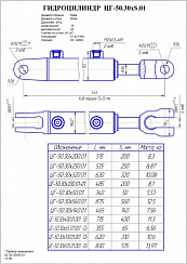 ГИДРОЦИЛИНДР РАБОЧЕГО ОРГАНА ЦГ-50.30Х560.01