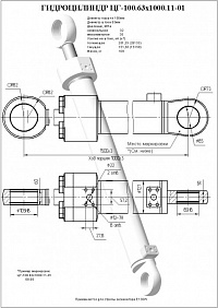 ГИДРОЦИЛИНДР ПОДЪЕМА СТРЕЛЫ ЦГ-100.63Х1000.11-01