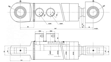 ГИДРОЦИЛИНДР ГРЕЙФЕРА LIEBHERR ЦГ-70.50Х225S