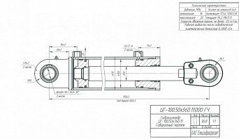 ГИДРОЦИЛИНДР ПРЕССУЮЩЕЙ ПЛИТЫ КО-427 1206000 (ЦГ-100.50Х560.11)
