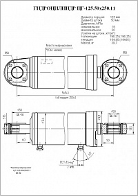ГИДРОЦИЛИНДР РАБОЧЕГО ОРГАНА ЦГ-125.50Х250.11