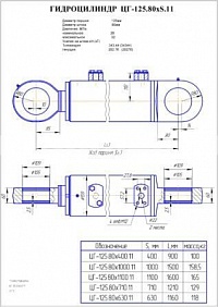 ГИДРОЦИЛИНДР ОПОРЫ, АУТРИГЕРА, ЛАПЫ ЦГ-125.80Х400.11