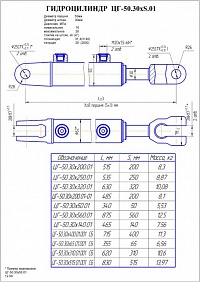 ГИДРОЦИЛИНДР РАБОЧЕГО ОРГАНА ЦГ-50.30Х320.01