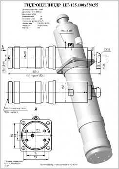 Гидроцилиндр ЦГ-125.100х580.55