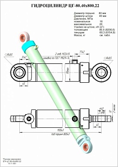 Гидроцилиндр ЦГ-80.40х800.22