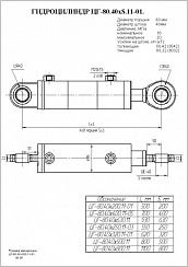 Гидроцилиндр ЦГ-80.40х800.11