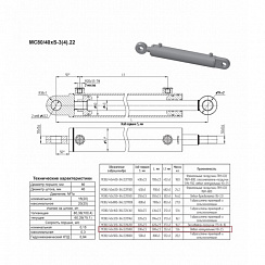 ГИДРОЦИЛИНДР ДЛЯ КОМПЛЕКТАЦИИ МС 80/40Х320-3.22 (1160)