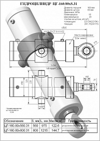 Гидроцилиндр ЦГ-160.80х630.1360.11
