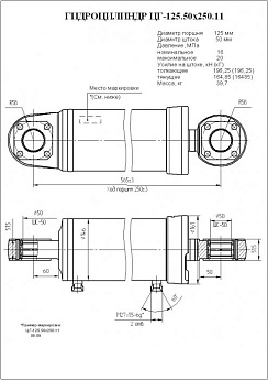 Гидроцилиндр ЦГ-125.50х250.11