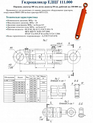 ГИДРОЦИЛИНДР ДЛЯ КОМПЛЕКТАЦИИ ЕДЦГ 111.000-05 (ЦГ-100.50Х630.11)