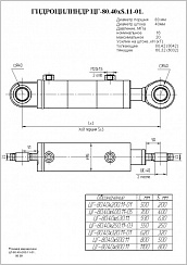 Гидроцилиндр ЦГ-80.40х250.11-03