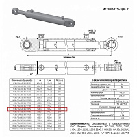 ГИДРОЦИЛИНДР ДЛЯ КОМПЛЕКТАЦИИ МС 80/50Х400-3.11 (700)