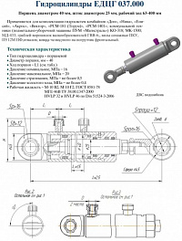 ГИДРОЦИЛИНДР ЕДЦГ 037.000-05 (ЦГ-40.25Х160.11)